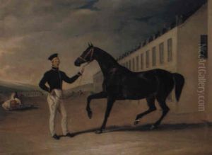 Soldat Du 15e Regiment De Dragons Entrainant Le Cheval Du Col. Colqhoun... by John E. Ferneley