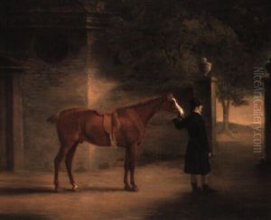 Mr. Wombell's Hunter With A Groom In A Courtyard Mr. Wombell's Hunter With A Groom In A Courtyard