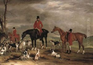 Tom Hodgson And Alexander Bosville With Huntsman And Hounds by John E. Ferneley