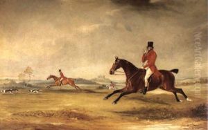Lord Robert Manners On Benifit, Lord Charles On Featherless  And The Duke Of Rutland, Hunting Near Belvoir.. by John E. Ferneley