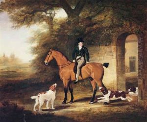 A Bay Hunter With Robert Day Up, Belgrave Hall, Leicester by John E. Ferneley