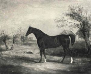 A Bay Hunter In A Landscape by John E. Ferneley