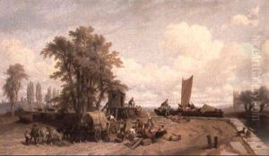 Sudliche Flusslandschaft by Francois Fortune Antoine Ferogio