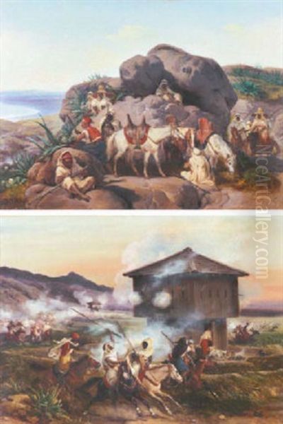 Deux Scenes De La Conquete D'algerie (pair) - view 1