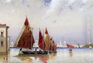 Sejlbade I Lagunen Ud For Venedig by William Feron