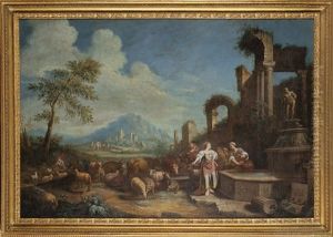 Klassische Landschaft Mit Bukolischer Szene by Nunzio Ferrajoli