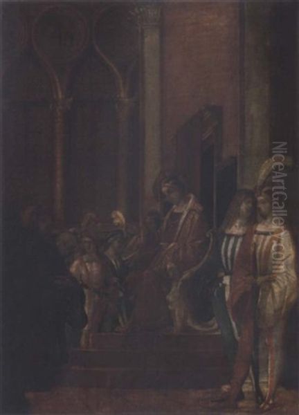 A King Receiving Monks - view 1