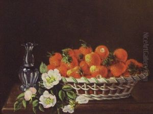 Still Life Of A Basket Of Strawberries And A Cut Glass Vase Still Life Of A Basket Of Strawberries And A Cut Glass Vase