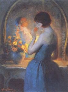 Jeune Femme Au Miroir by Marcial Plaza Ferrand