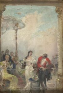 Boceto De Fiesta En El Jardin by Alejandro Ferrant Y Fischermans