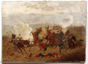 Bombardment Of The Calvary by Luis Ferrant Y Llausas