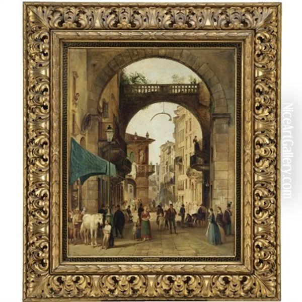 Piazza Delle Erbe A Verona - view 1