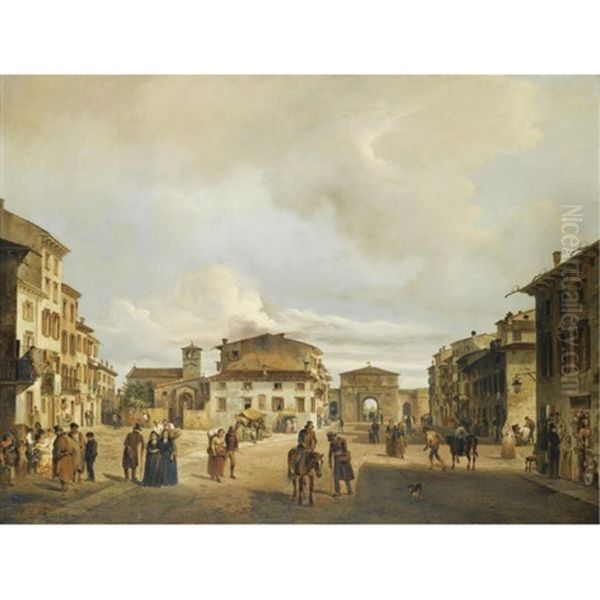 The Piazza Santa Toscana And Porta Vescovo, Verona - view 1