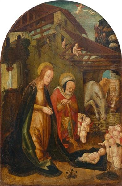 Double Sided Painted Altar Panel: The Adoration Of The Child And Verso The Vernicle - view 1