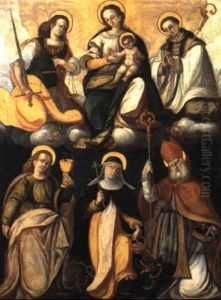 La Madonna Col Bambino Tra S. Michele Arcangelo E Un Giovane Vescovo