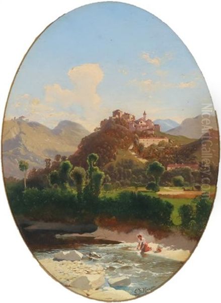 Paesaggio Con Lavandaia - view 1
