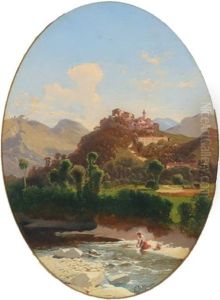 Paesaggio Con Lavandaia