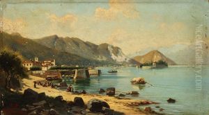 View Of Lake Maggiore by Giovanni Battista Ferrari