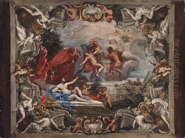 Mars Being Taken From Venus, At The Request Of Vulcan: A Ceiling Bozzetto - view 1