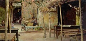 Interior Of An Osteria by Giuseppe Ferrari