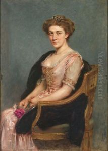 Portrait Einer Hochadeligen Jungen Dame Im Jugendstil-fauteuil