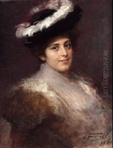 Dama Con Sombrero by Arthur von Ferraris