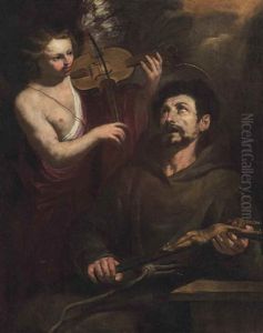 The Vision Of Saint Francis by Orazio Ferraro