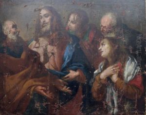 Le Christ Et La Femme Adultere by Orazio Ferraro