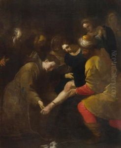 Der Heilige Antonius Von Padua Und Das Wunder Vom Angefugten Fuss by Orazio Ferraro