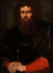 Bildnis Eines Mannes Mit Schwert (figura Virile Con Spada) by Orazio Ferraro