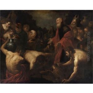 Moses Giving Water To The Israelites In The Desert