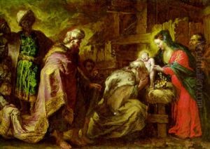 The Adoration Of The Magi by Orazio Ferraro