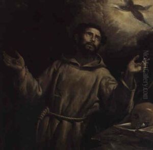Der Heilige Franziskus Empfangt Die Wundmale Christi by Orazio Ferraro