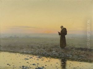 A Monk At Prayer by J. Ferrer y Palloja