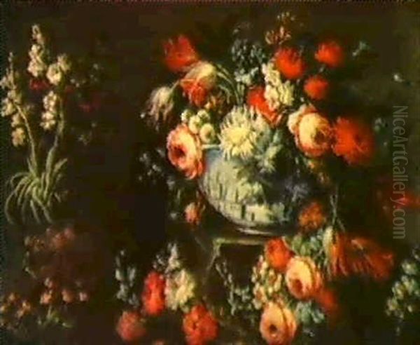 Ein Stilleben Von Blumen Mit Einer Porzellanschale - view 1