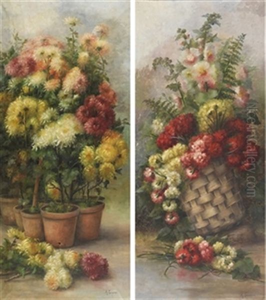 Pareja De Bodegones Con Flores (pair) - view 1
