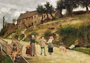 En Landevej Med Folkeliv I Sydfrankrig by Cecile (Mme. Guerin) Ferrere