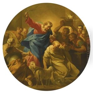 Christ Driving The Money Lenders From The Temple by Giovanni Domenico Ferretti