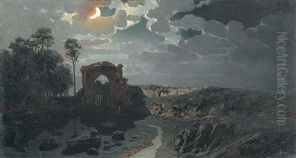 Nachtliche Landschaft Mit Ruinen - view 1