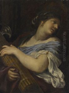Portrait Of A Lady, Half Length, Holding A Fasces thumbnail