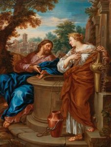 Christ And The Samaritan Woman At The Well by Ciro Ferri
