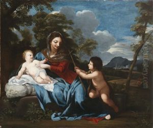 Madonna Mit Kind Und Dem Johannesknaben by Ciro Ferri