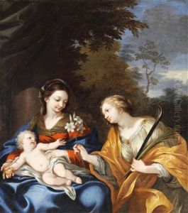 Madonna Mit Kind Und Der Heiligen Martina
