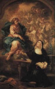 St. Theresa Of Avila Interceding For Souls In Purgatory