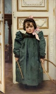 Odette Ferrier 4 Ans, Portrait De Sa Fille by Gabriel Joseph Marie Augustin Ferrier