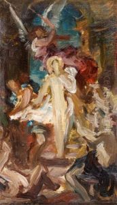 Sainte Agnes Martyre (sketch) by Gabriel Joseph Marie Augustin Ferrier