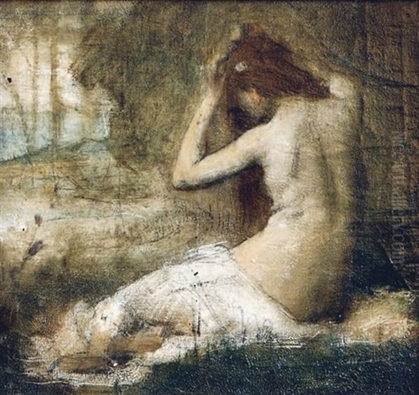 Femme Assise Se Coiffant (study) - view 1