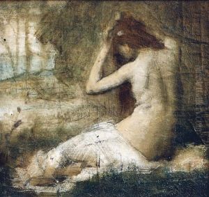 Femme Assise Se Coiffant (study)