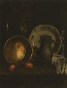 Nature Morte Au Pichet, Gres Et Oignons