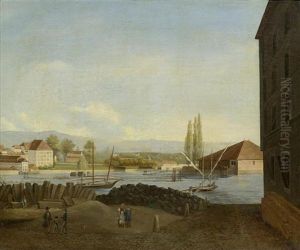 Quai Des Bergues Au Xviiie Siecle Vu De La Fusterie by Francois Ferriere